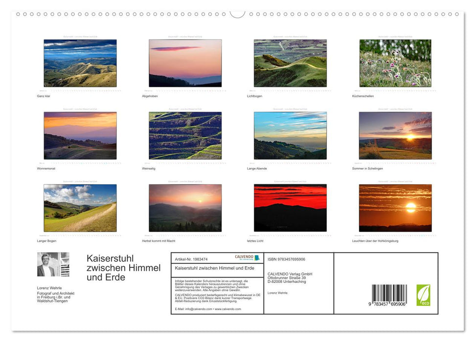 Kaiserstuhl zwischen Himmel und Erde (CALVENDO Premium Wandkalender 2026)