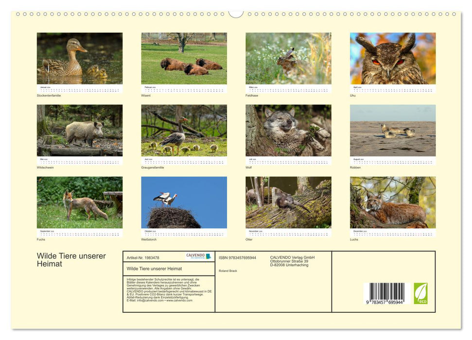 Wilde Tiere unserer Heimat (CALVENDO Premium Wandkalender 2026)