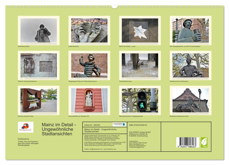 Mainz im Detail - Ungewöhnliche Stadtansichten (CALVENDO Premium Wandkalender 2026)