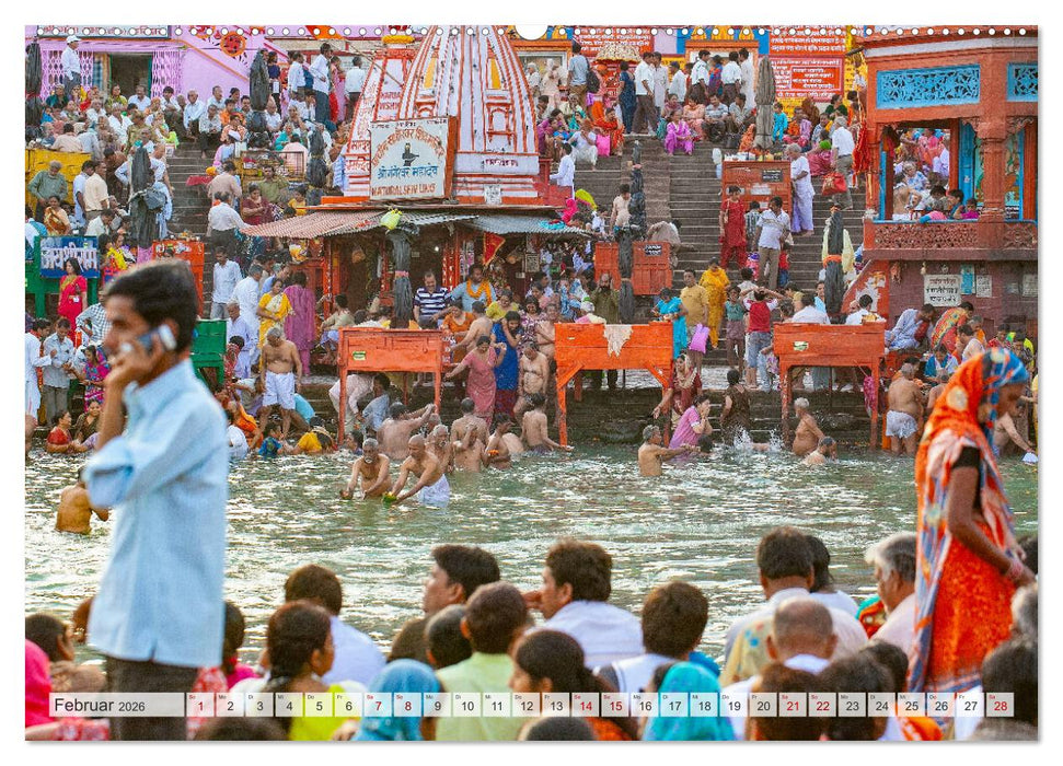 INDIEN Allahabad Haridwar Varanasi Vrindavan (CALVENDO Premium Wandkalender 2026)