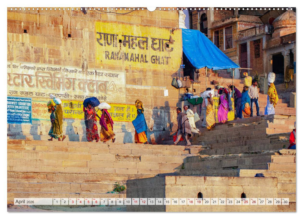 INDIEN Allahabad Haridwar Varanasi Vrindavan (CALVENDO Premium Wandkalender 2026)