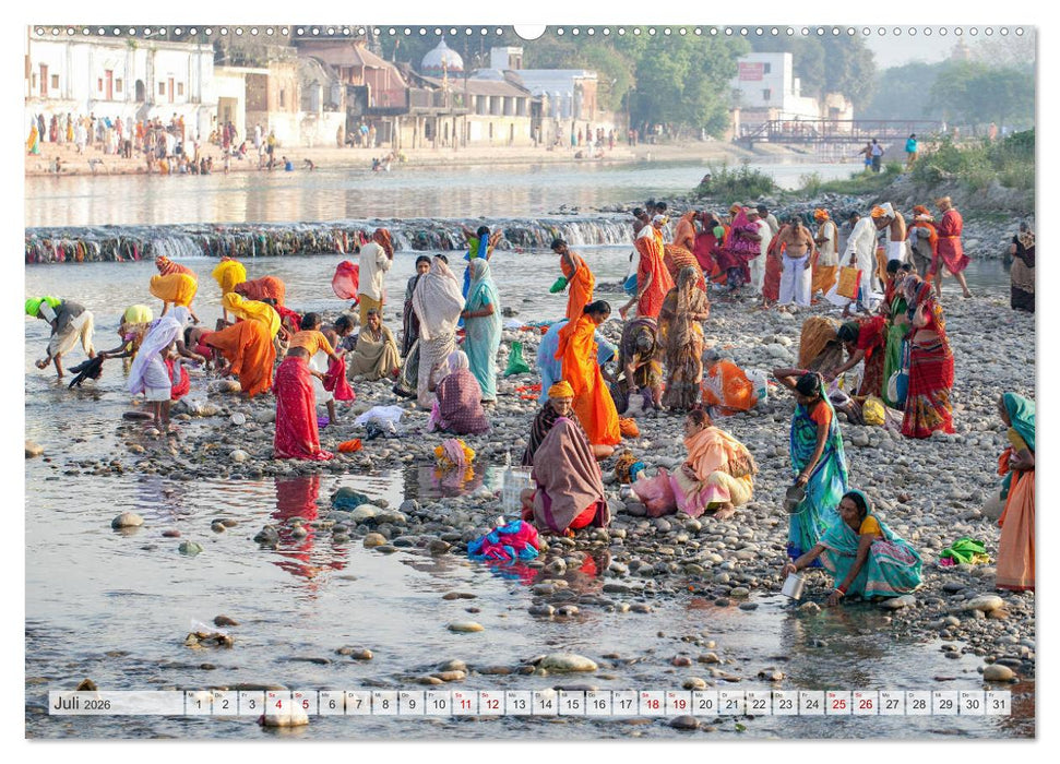 INDIEN Allahabad Haridwar Varanasi Vrindavan (CALVENDO Premium Wandkalender 2026)