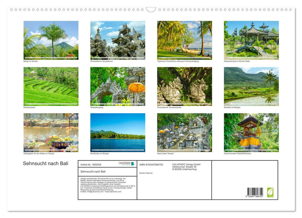 Sehnsucht nach Bali (CALVENDO Wandkalender 2026)