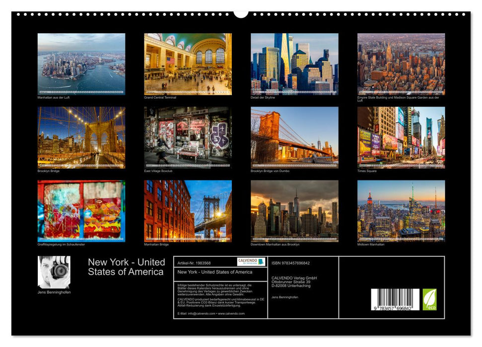New York - United States of America (CALVENDO Premium Wandkalender 2026)