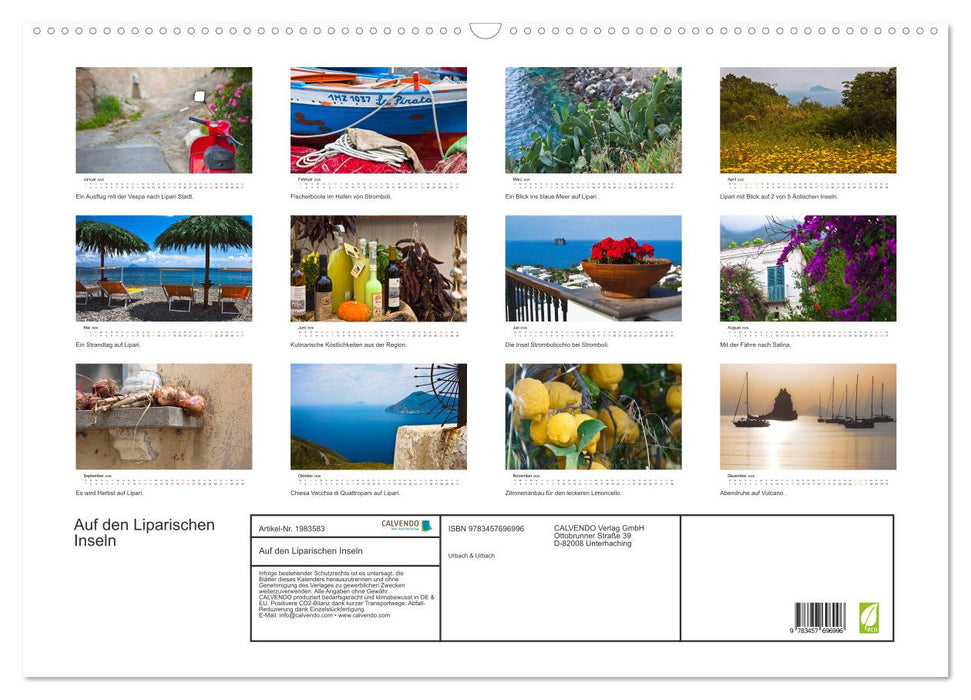 Auf den Liparischen Inseln (CALVENDO Wandkalender 2026)