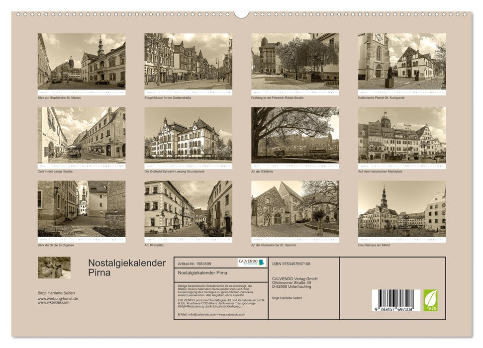 Nostalgiekalender Pirna (CALVENDO Premium Wandkalender 2026)