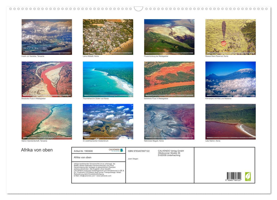 Afrika von oben (CALVENDO Wandkalender 2026)