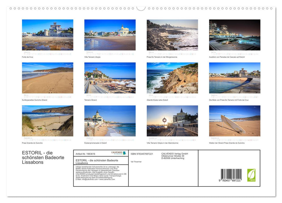 ESTORIL - die schönsten Badeorte Lissabons (CALVENDO Premium Wandkalender 2026)