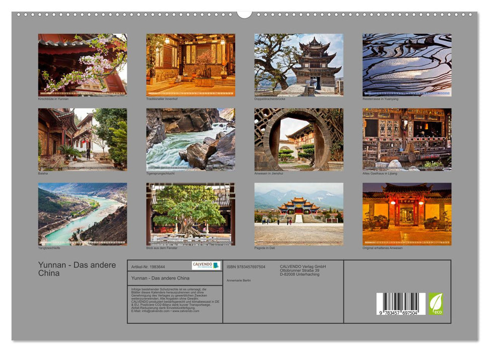 Yunnan - Das andere China (CALVENDO Premium Wandkalender 2026)