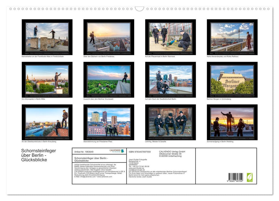 Schornsteinfeger über Berlin - Glücksblicke (CALVENDO Wandkalender 2026)