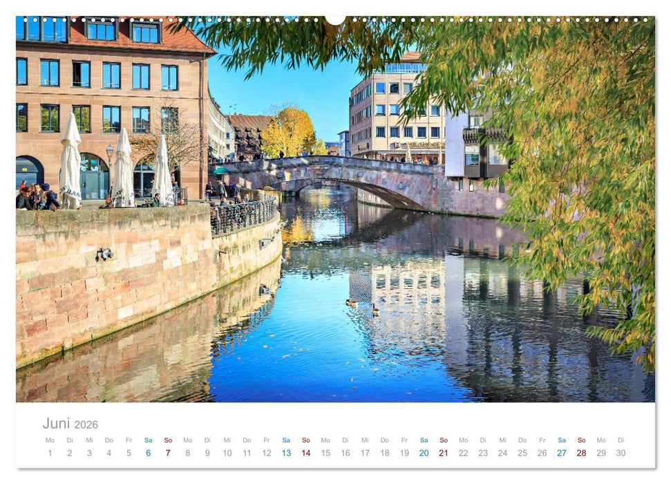 Nürnberg - Stadt der Brücken und Geschichte (CALVENDO Premium Wandkalender 2026)