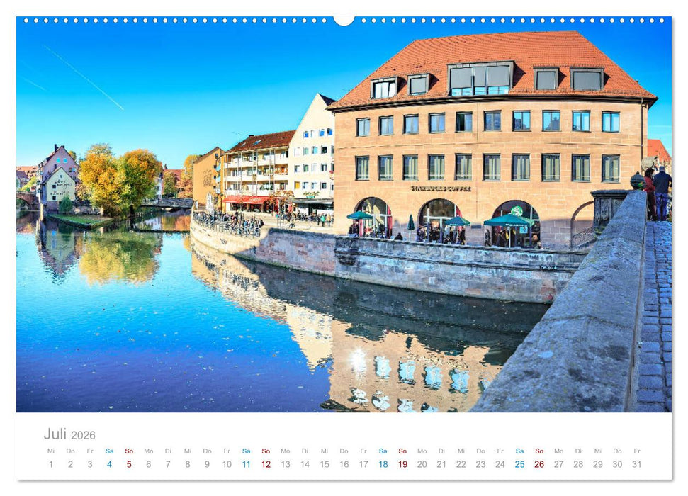 Nürnberg - Stadt der Brücken und Geschichte (CALVENDO Premium Wandkalender 2026)