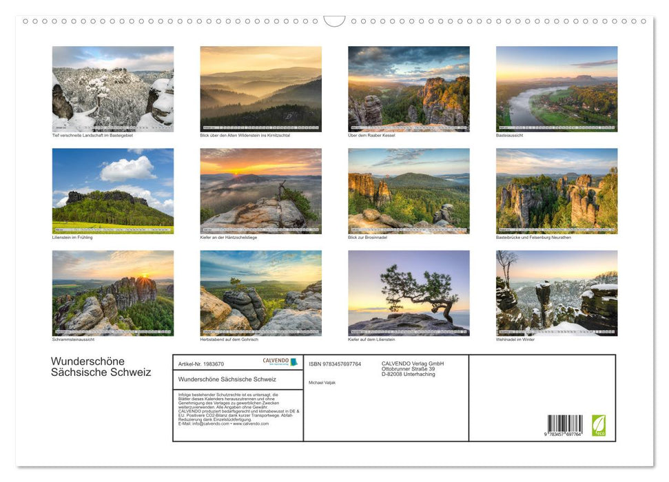Wunderschöne Sächsische Schweiz (CALVENDO Wandkalender 2026)