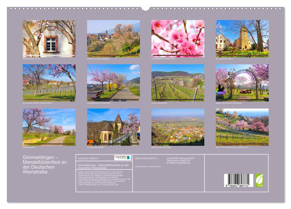Gimmeldingen - Mandelblütenfest an der Deutschen Weinstraße (CALVENDO Premium Wandkalender 2026)