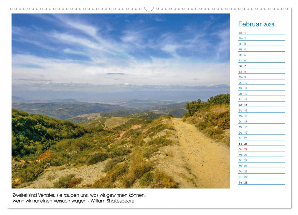 Mein Weg nach Santiago de Compostela mit Zitaten (CALVENDO Premium Wandkalender 2026)