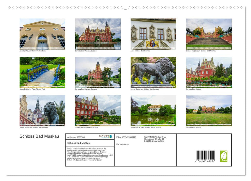 Schloss Bad Muskau (CALVENDO Premium Wandkalender 2026)