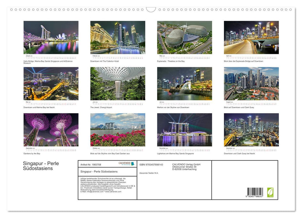 Singapur - Perle Südostasiens (CALVENDO Wandkalender 2026)