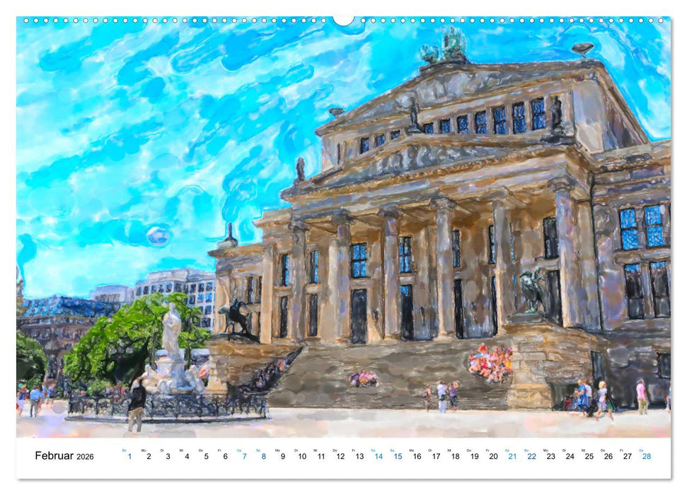 Berlin - Stadtansichten im Aquarell-Design (CALVENDO Premium Wandkalender 2026)