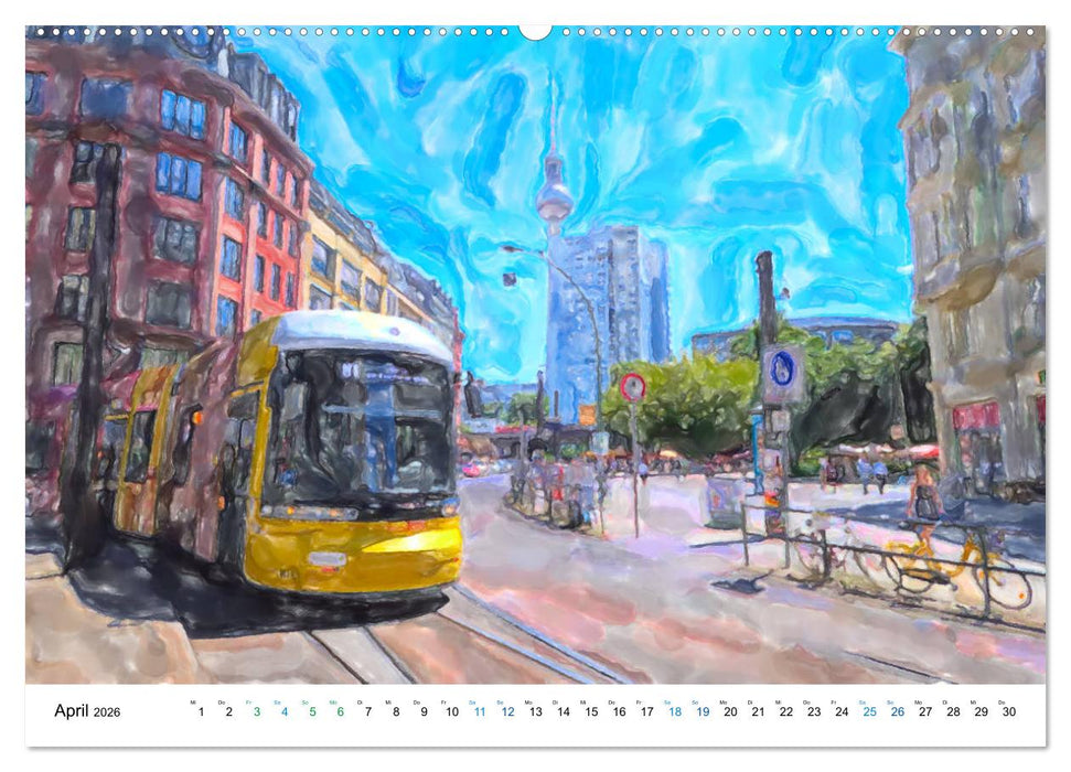 Berlin - Stadtansichten im Aquarell-Design (CALVENDO Premium Wandkalender 2026)