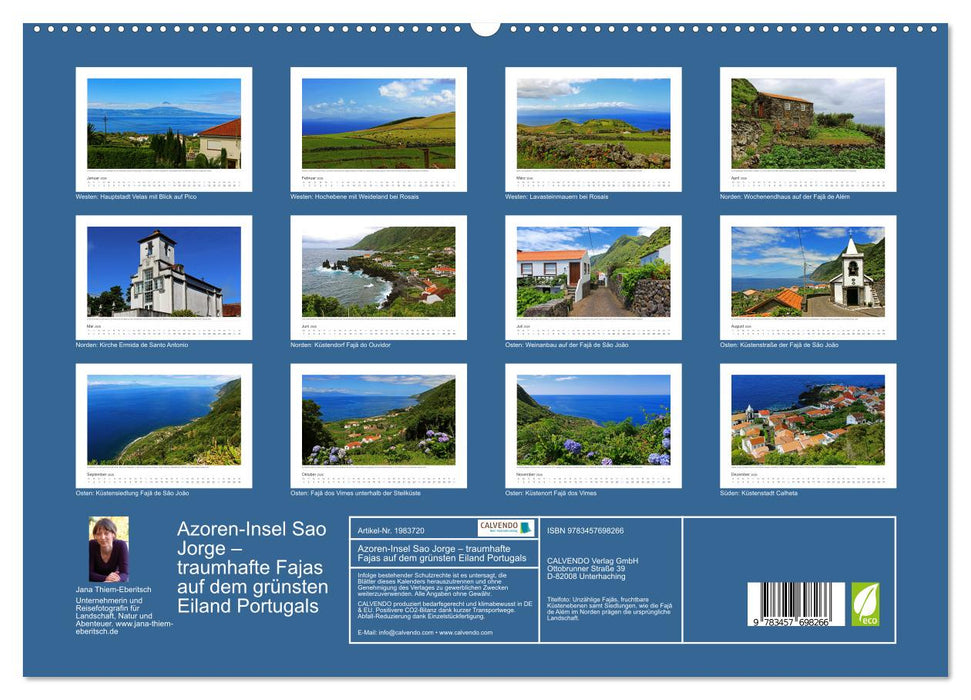 Azoren-Insel Sao Jorge – traumhafte Fajas auf dem grünsten Eiland Portugals (CALVENDO Premium Wandkalender 2026)