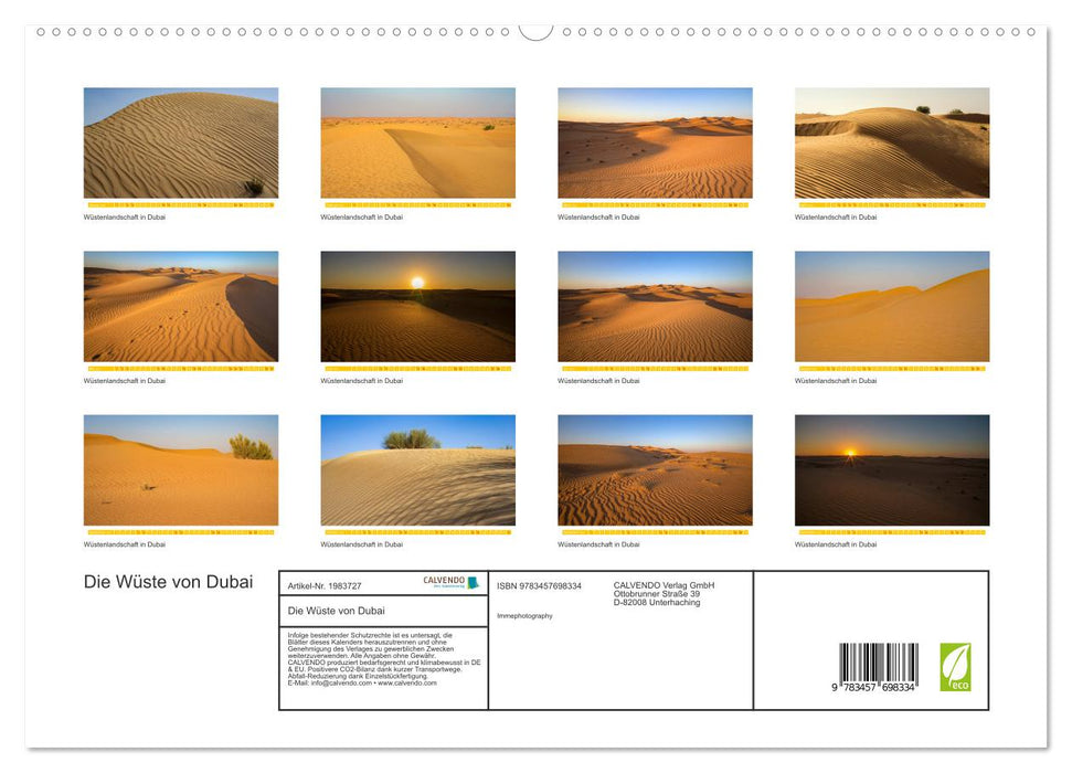 Die Wüste von Dubai (CALVENDO Premium Wandkalender 2026)