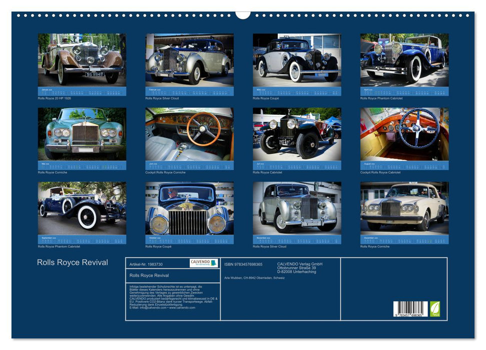 Rolls Royce Revival (CALVENDO Wandkalender 2026)