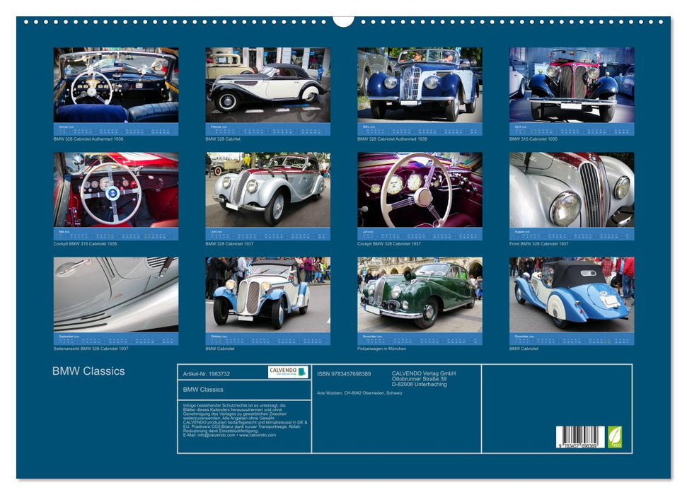 BMW Classics (CALVENDO Wandkalender 2026)