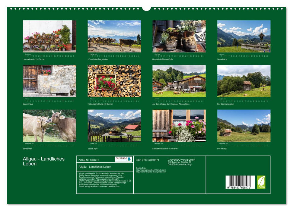Allgäu - Landliches Leben (CALVENDO Premium Wandkalender 2026)
