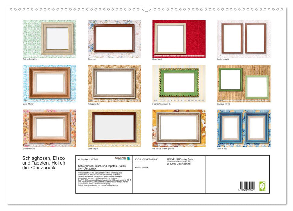 Schlaghosen, Disco und Tapeten. Hol dir die 70er zurück (CALVENDO Wandkalender 2026)