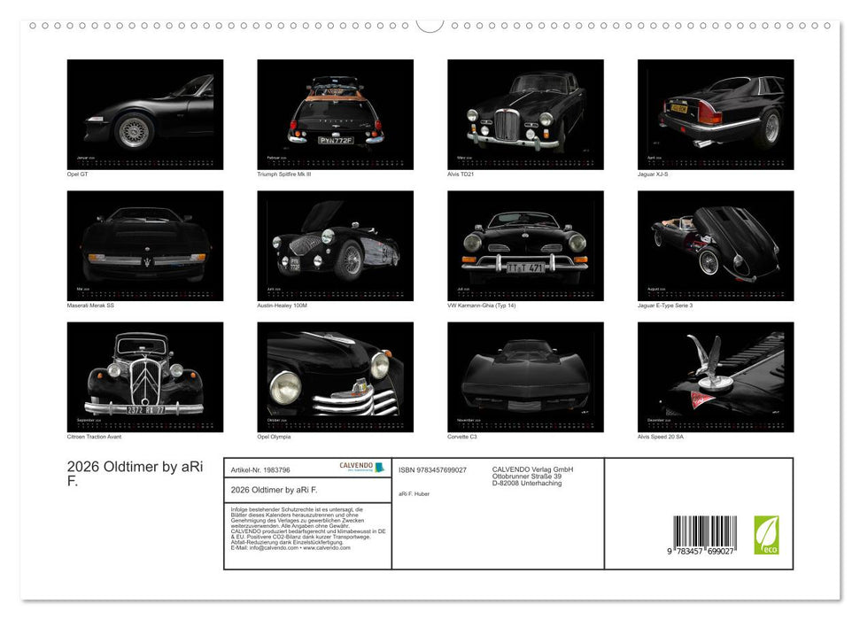 2026 Oldtimer by aRi F. (CALVENDO Premium Wandkalender 2026)
