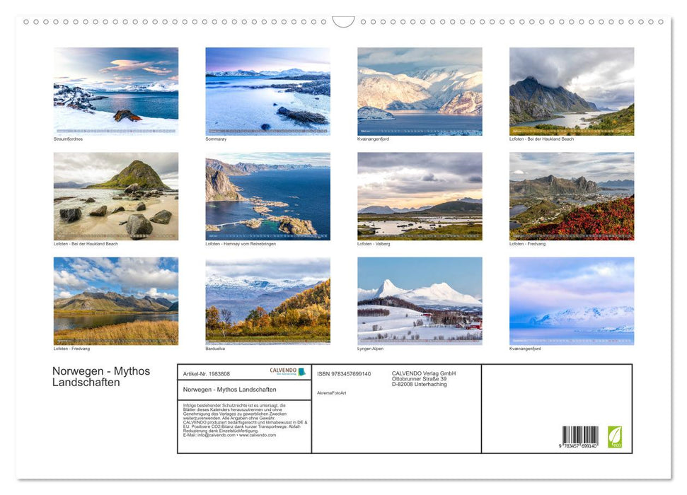 Norwegen - Mythos Landschaften (CALVENDO Wandkalender 2026)