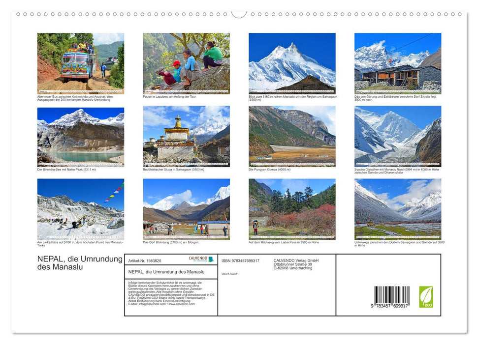 NEPAL, die Umrundung des Manaslu (CALVENDO Premium Wandkalender 2026)