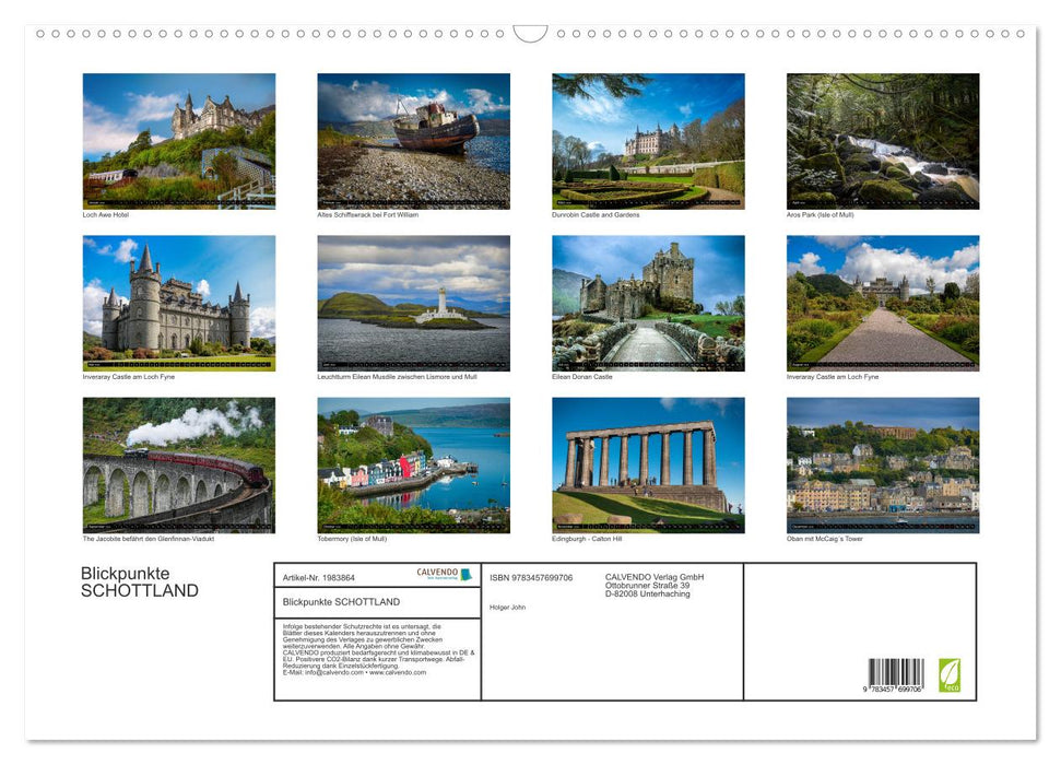 Blickpunkte SCHOTTLAND (CALVENDO Wandkalender 2026)