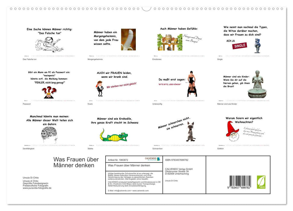 Was Frauen über Männer denken (CALVENDO Premium Wandkalender 2026)
