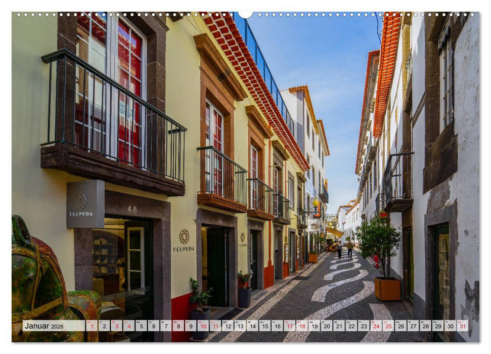 Madeira Die Stadt Funchal (CALVENDO Premium Wandkalender 2026)