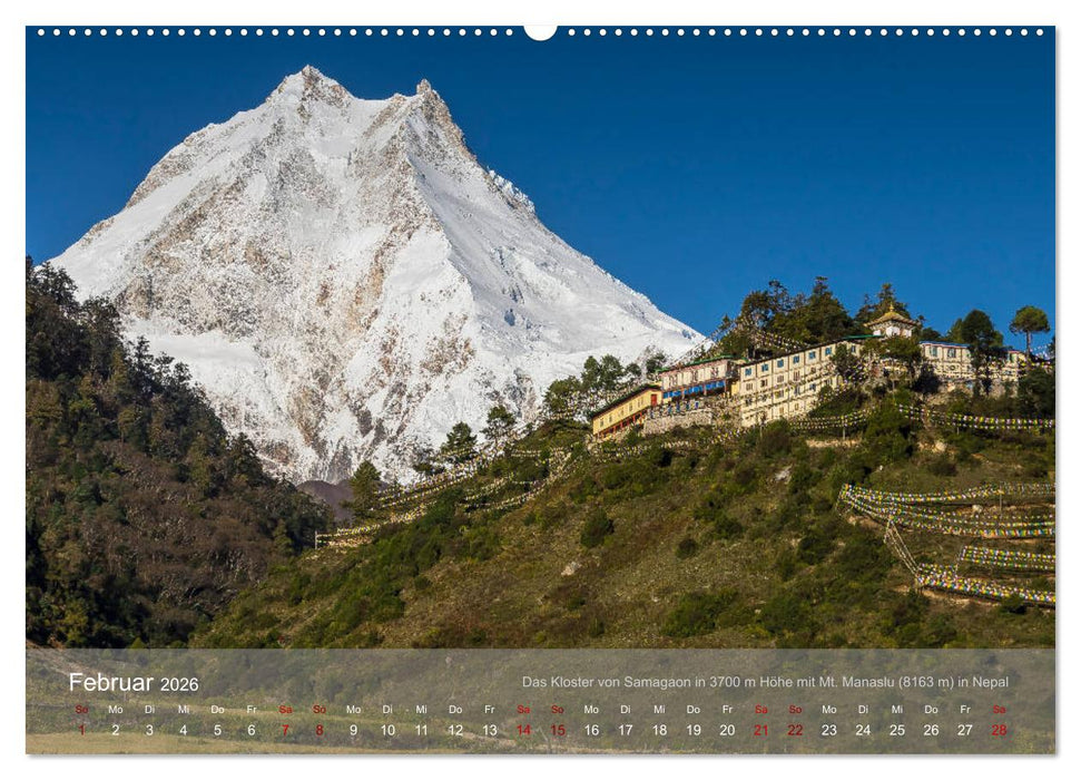 Buddhistische Klöster im Himalaya (CALVENDO Premium Wandkalender 2026)