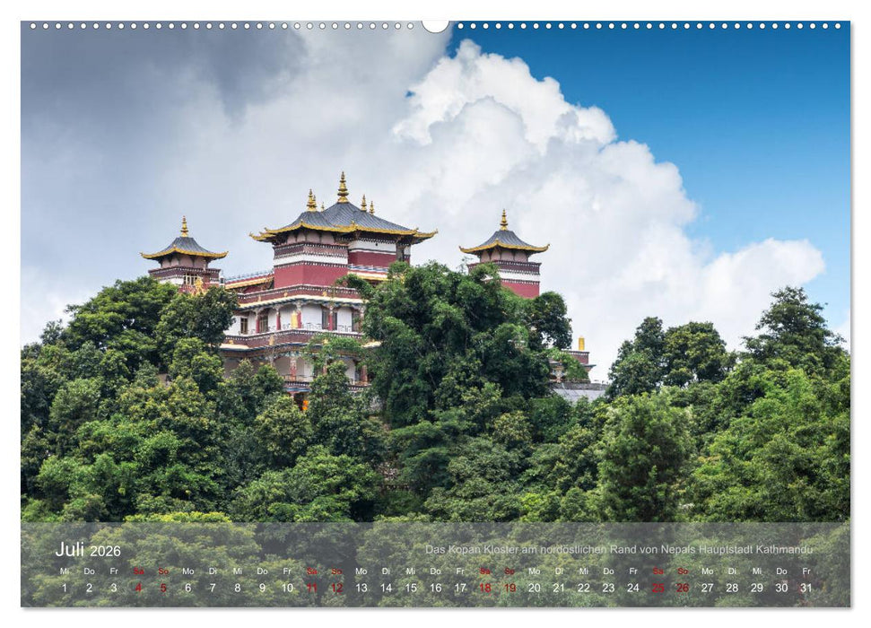Buddhistische Klöster im Himalaya (CALVENDO Premium Wandkalender 2026)