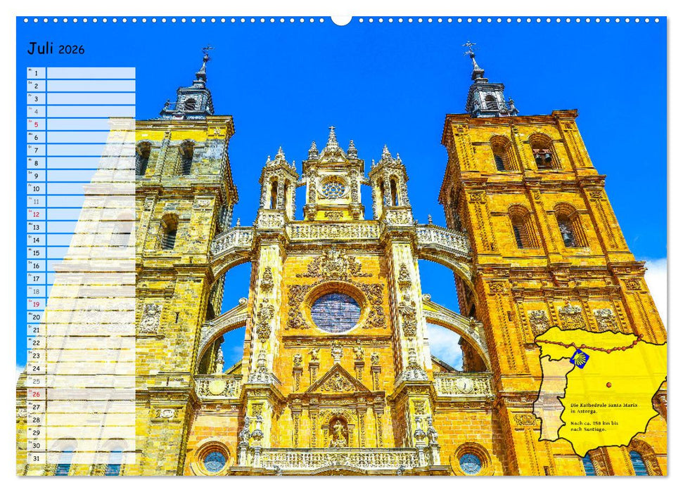 Der Jakobsweg von seinen schönsten Seiten! (CALVENDO Premium Wandkalender 2026)