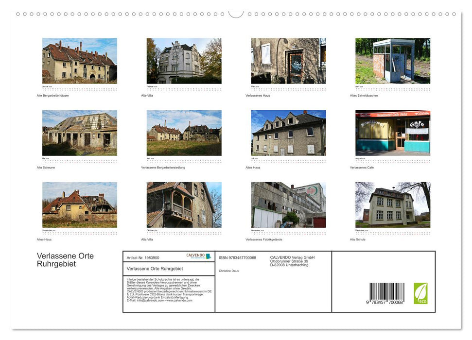 Verlassene Orte Ruhrgebiet (CALVENDO Premium Wandkalender 2026)