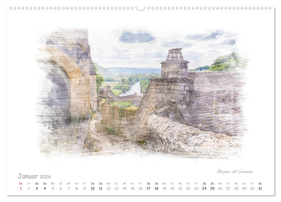 Romantisches Périgord (CALVENDO Premium Wandkalender 2026)