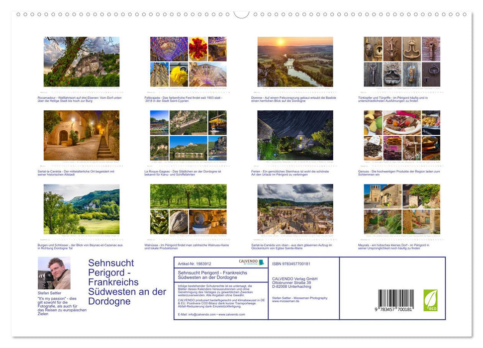 Sehnsucht Perigord - Frankreichs Südwesten an der Dordogne (CALVENDO Premium Wandkalender 2026)