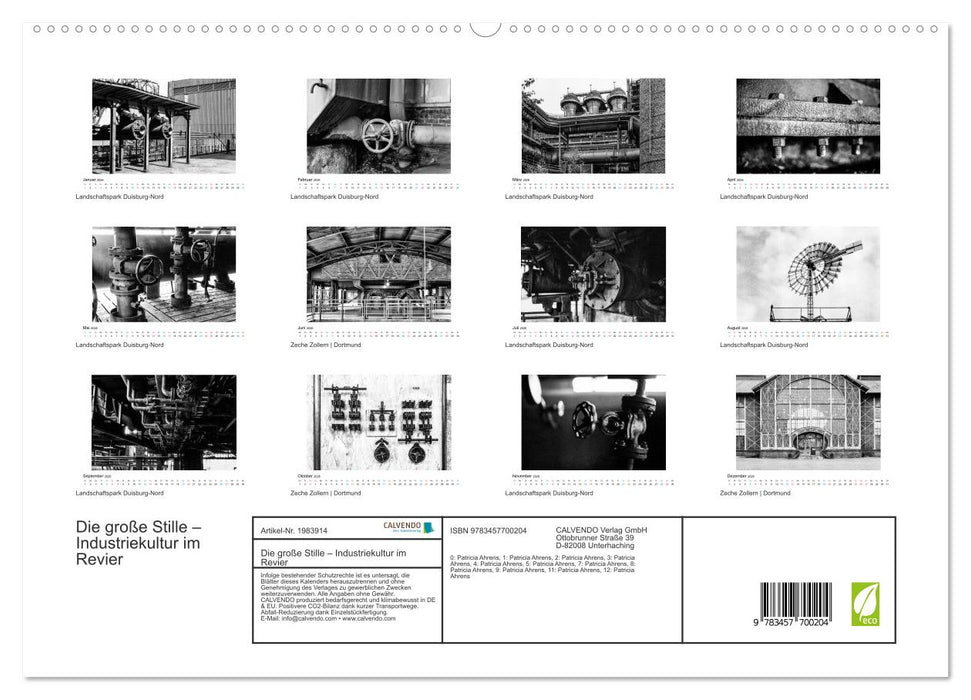 Die große Stille – Industriekultur im Revier (CALVENDO Premium Wandkalender 2026)