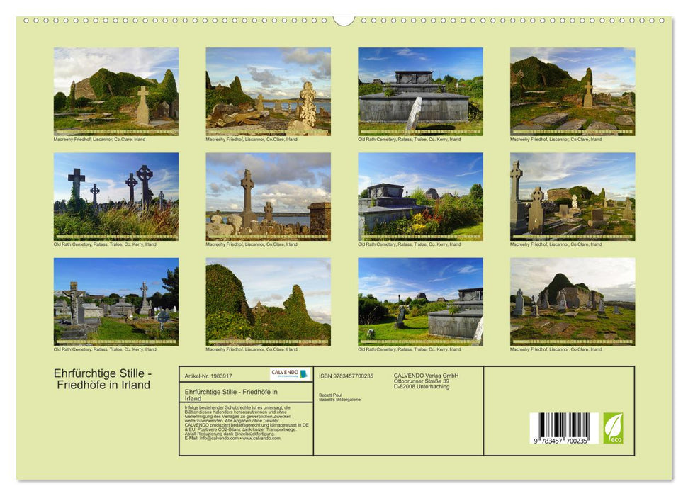 Ehrfürchtige Stille - Friedhöfe in Irland (CALVENDO Premium Wandkalender 2026)