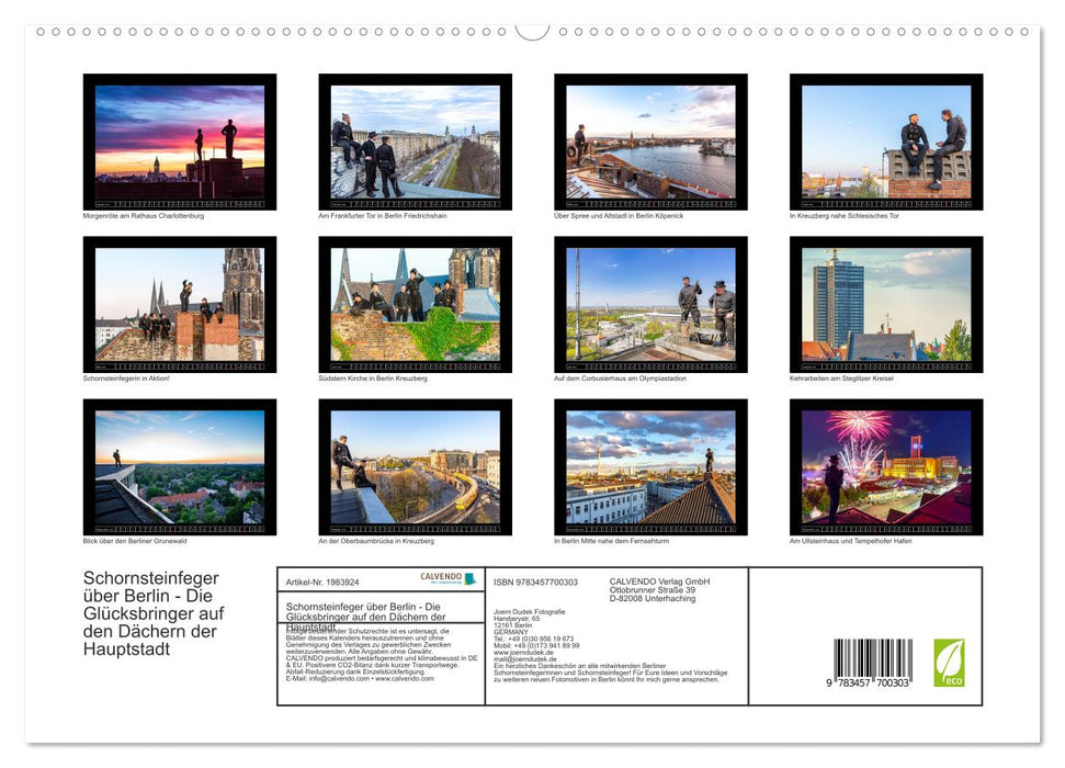 Schornsteinfeger über Berlin - Die Glücksbringer auf den Dächern der Hauptstadt (CALVENDO Premium Wandkalender 2026)