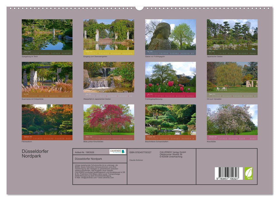 Düsseldorfer Nordpark (CALVENDO Premium Wandkalender 2026)
