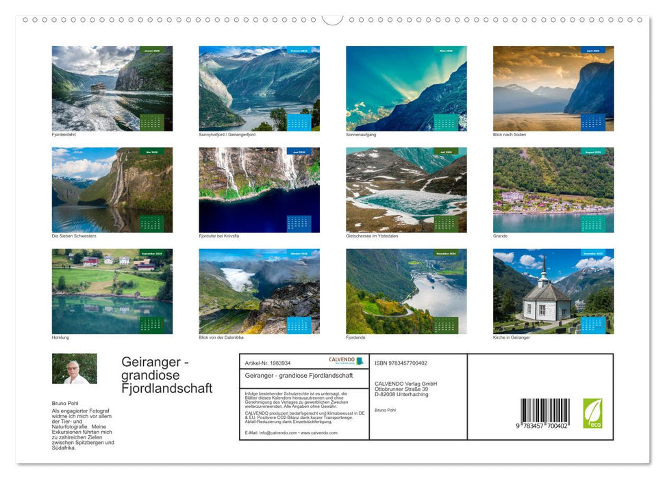 Geiranger - grandiose Fjordlandschaft (CALVENDO Premium Wandkalender 2026)