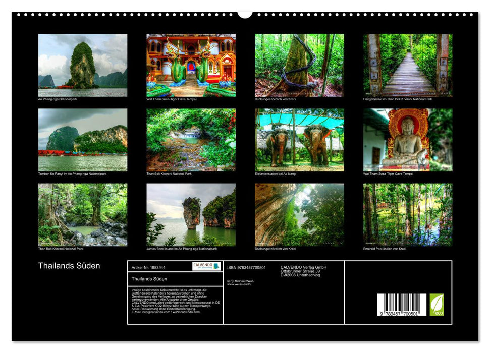 Thailands Süden (CALVENDO Premium Wandkalender 2026)