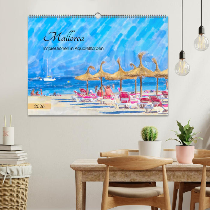 Mallorca - Impressionen in Aquarellfarben (CALVENDO Wandkalender 2026)