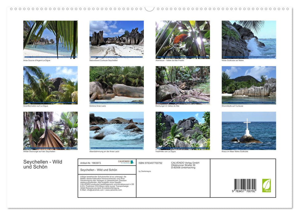 Seychellen - Wild und Schön (CALVENDO Premium Wandkalender 2026)