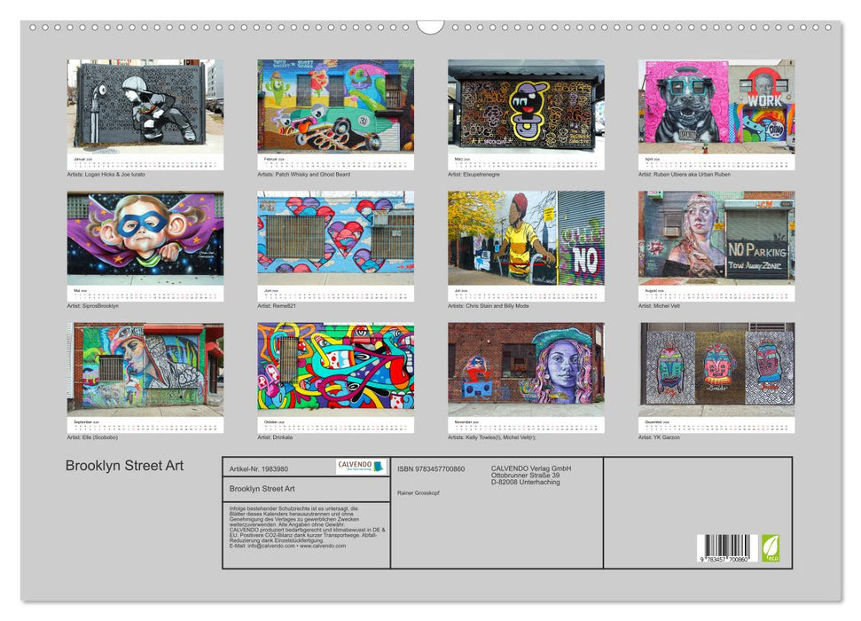 Brooklyn Street Art (CALVENDO Wandkalender 2026)